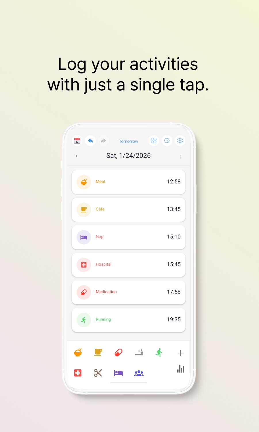 WhenDidI Habit Tracker Home Screen